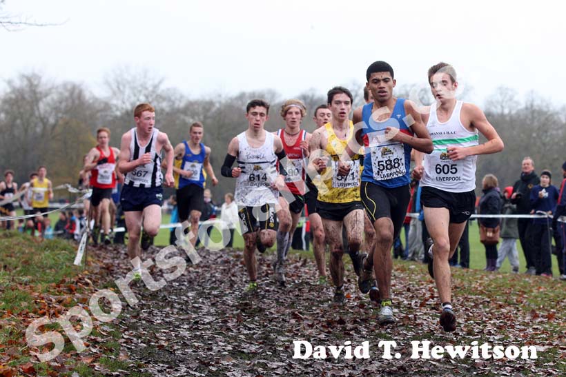 From left to right: 588 Jamaine Coleman and 605 Jac hopkins under-17s  2012 McCain Liverpool Cross Challenge.